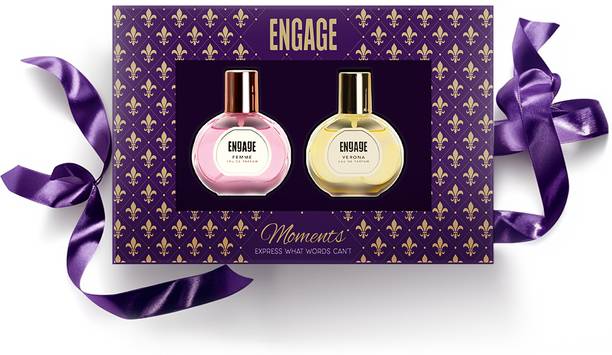 Engage Gift Set Moments Perfume, Long Lasting Fragrance, Wedding Hamper by ITC (50mlx2) Eau de Parfum  -  100 ml