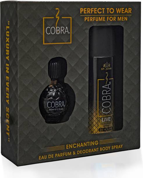 ST-JOHN Cobra Unisex Perfume Gift Set With Live Deodorant Long Lasting Fragrance Eau de Parfum  -  210 ml