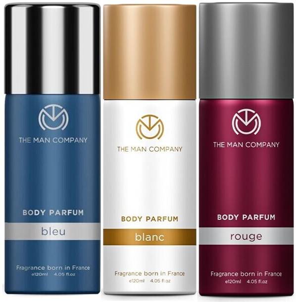 THE MAN COMPANY Body Perfume Trio (Blanc, Rouge and Bleu ) Eau de Parfum  -  360 ml