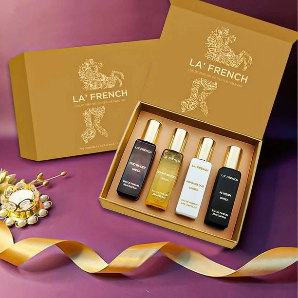 La French Oud Gift Set Adventure Oud Romance Oud Al Hisan Oud Woody 4x20ml Eau de Parfum  -  80 ml