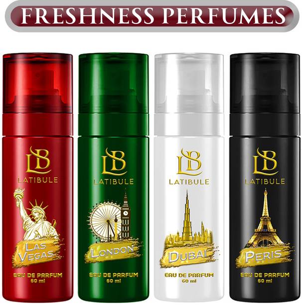 Latibule Fresh & Cool Unisex Lasvegas+Dubai+Peris+London Combo Eau de Parfum  -  240 ml