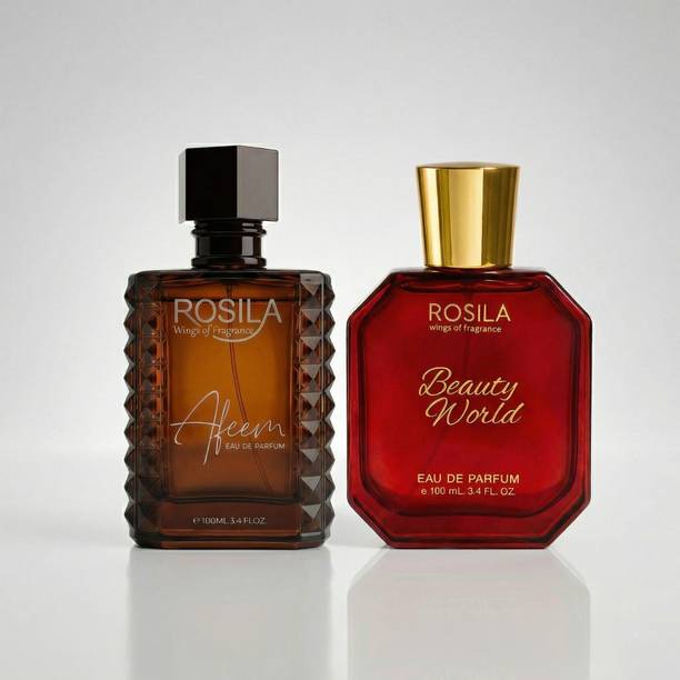 ROSILA Afeem Brown & Beauty World Long Lasting Perfume 100ml*2-Vetiver & Fruity Notes Eau de Parfum  -  200 ml