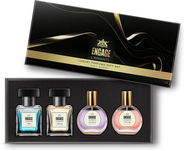 Engage L'amante Luxury Perfume Gift Set, 25mlx4, Couple Perfume Set,For Men & Women Eau de Parfum  -  100 ml