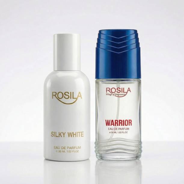 ROSILA Silky White & Warrior Long Lasting Perfume 30ml*2 Blueberry & Cedar Wood Notes Eau de Parfum  -  60 ml