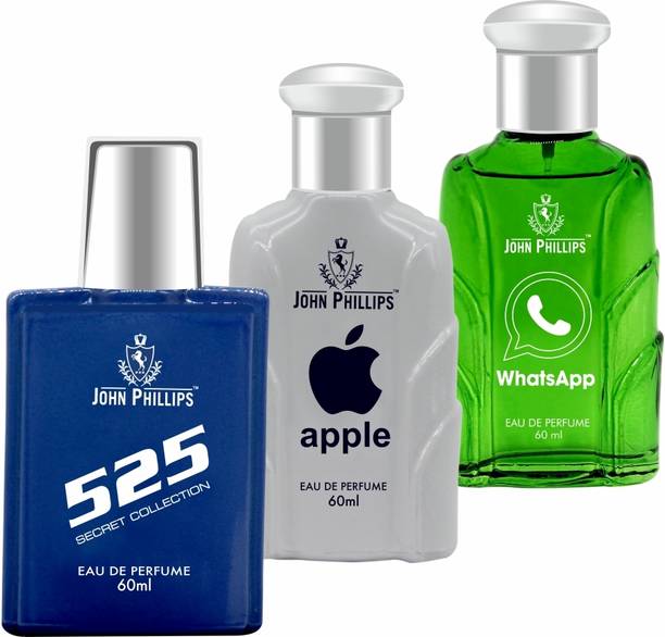 John Phillips 525 & APPLE & WHATSAPP|Skin Friendly,Long Lasting - Eau De French Unisex Perfume Eau de Parfum  -  180 ml