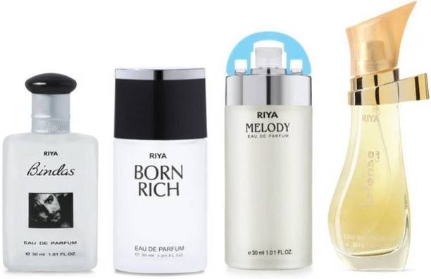 RIYA Bindas, Born Rich, Melody Green & Intense Gold Perfume For Unisex | 30 ML Each Eau de Parfum - 120 ml
