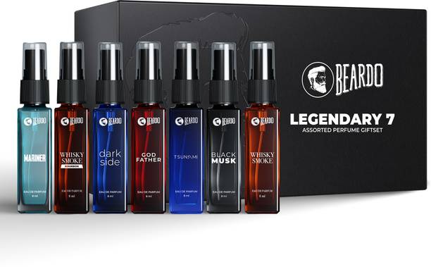 बियर्डो Legendary Assorted Perfume Gift Set for Men | Long Lasting Fragrances | 7 x 8 ml Eau de Parfum  -  56 ml