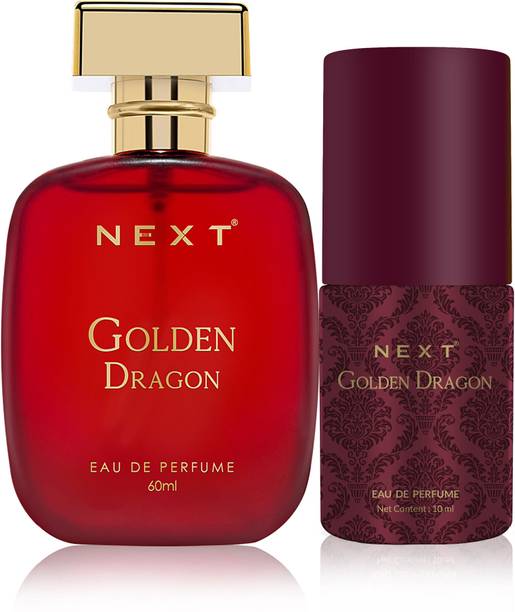 NEXT Golden Dragon Perfume 60ml with Golden Dragon 10ml (Pack of 2) Long Lasting Eau de Parfum  -  70 ml