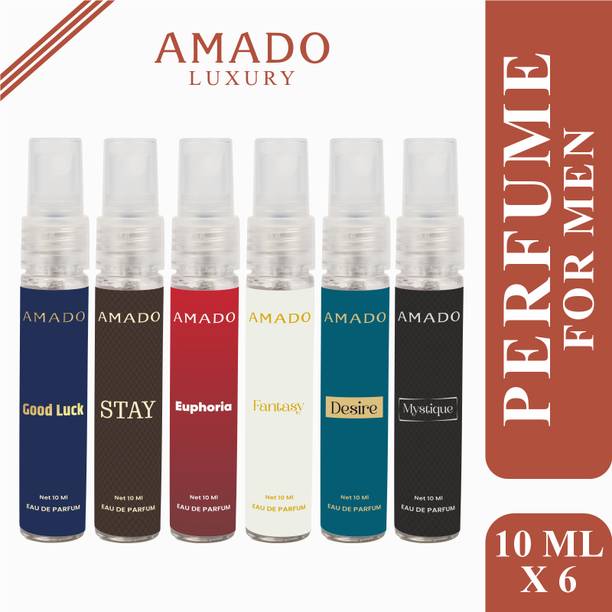 Amado Pack of 6 Unisex Perfumes - 10ml Each | Elegant Fragrance Combo Eau de Parfum  -  60 ml