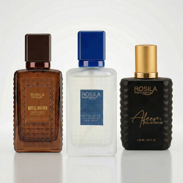 ROSILA Intense Blend Trio-Royal brown , Royal Blue & Afeem Black Luxury Scent 30mlx3 Eau de Parfum  -  90 ml