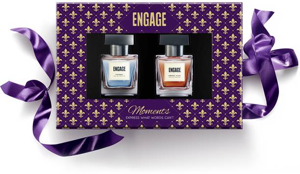एंगेज Gift Set Moments Perfume, Long Lasting Fragrance, Wedding Hamper by ITC (50mlx2) Eau de Parfum  -  100 ml