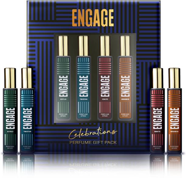 Engage Gift Set Celebrations Perfume Spray, Long Lasting Wedding Hamper by ITC (25mlx4) Perfume  -  100 ml