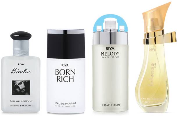 रिया Bindas & Born Rich & Melody Green & Intense Gold Perfume For Unisex 30 ML Each Eau de Parfum  -  120 ml