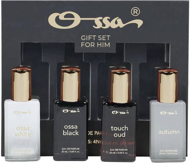 OSSA Perfumes Gift Set For Him - OssaWhite, Autumn, Touch Oud, OssaBlack (Pack of 4) Eau de Parfum  -  80 ml