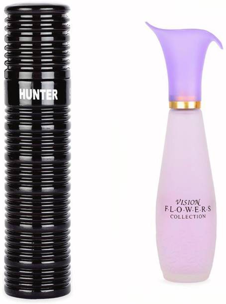 OSSA Hunter EDP 100ml And Vision Flower EDP 35ml (Pack of 2) Long Lasting Fragrance Eau de Parfum  -  135 ml