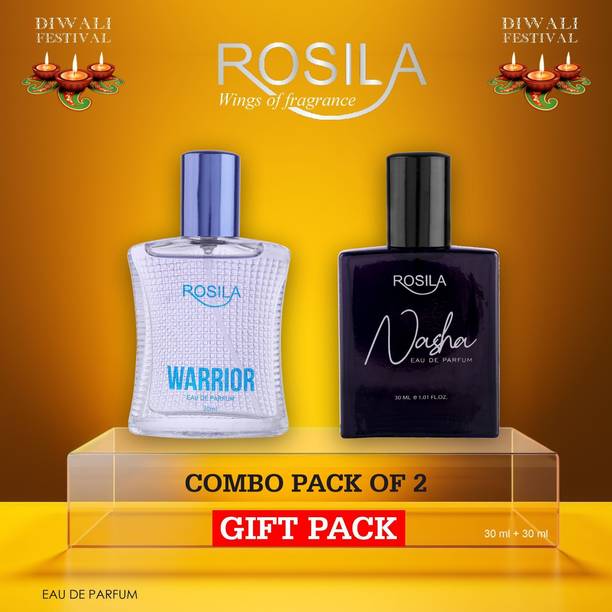 ROSILA Warrior & Nasha Perfume Diwali Gift Hampers for Family & Freinds Gift Set Eau de Parfum  -  60 ml