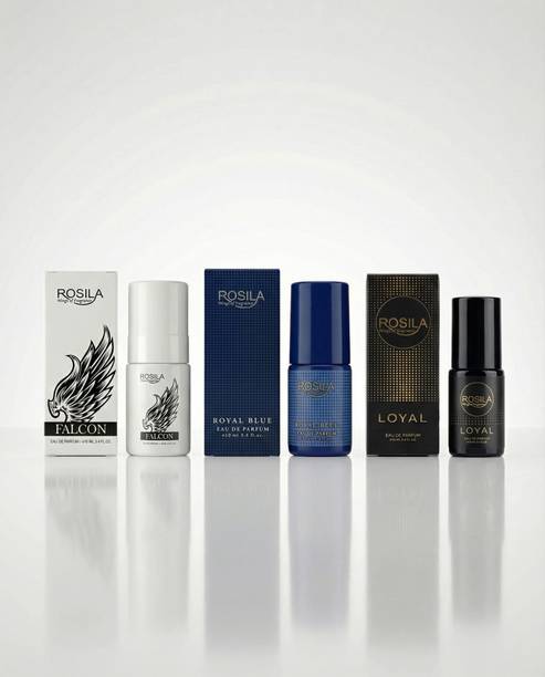ROSILA Falcon, Royal Blue & Loyal Long Lasting Eau De Parfum Spray Combo (Combo of 3) Eau de Parfum - 30 ml