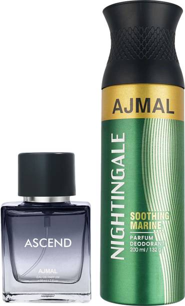 Ajmal ASCEND EDP 50 ML for Unisex and NIGHTINGALE Deo 200 ML for Unisex Perfume  -  250 ml