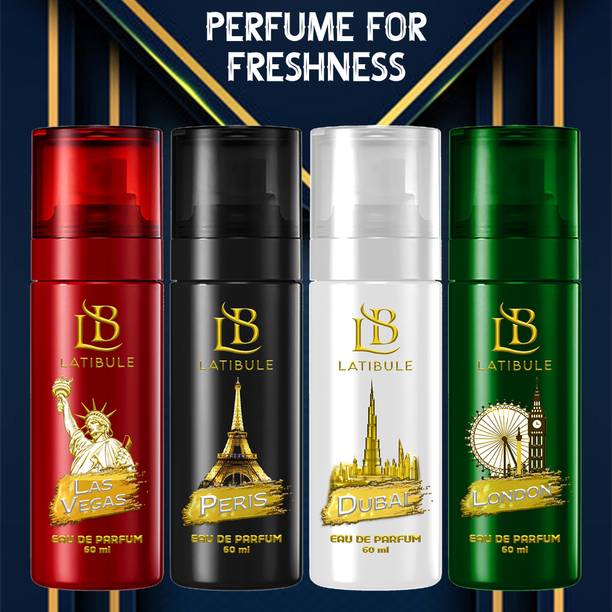 Latibule Luxury Parfum|Iconic Unisex Collection Lasvegas+Dubai+Peris+London Combo Eau de Parfum  -  240 ml