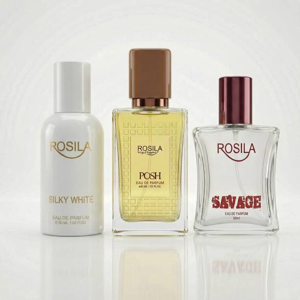 ROSILA Intense Blend Trio-Silky White,Posh & Savage Luxury Perfume 30mlx3 Eau de Parfum  -  90 ml