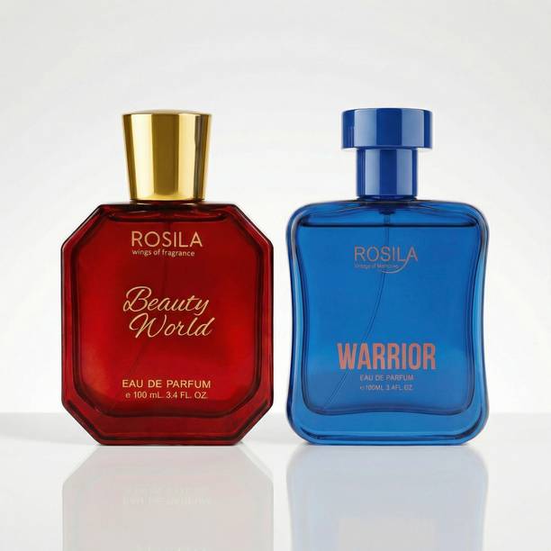 ROSILA Beauty World & Warrior Long Lasting Perfume 100ml*2 - Peach & Cedar Wood Notes Eau de Parfum  -  200 ml