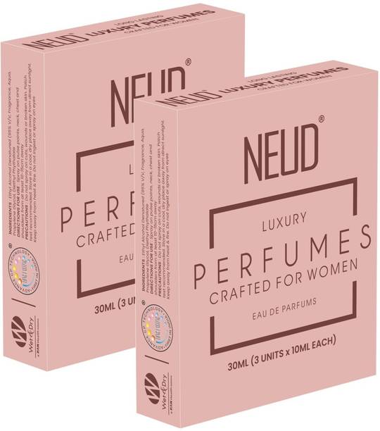 NEUD Luxury Perfume Gift Set for Women, Long Lasting Fragrance, 2 Pack - 3x10ml Each Eau de Parfum  -  60 ml