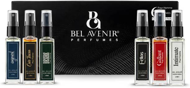 Bel Avenir Gift Set of 6 Pocket Perfumes For Men's | For Gents | For Him Eau de Parfum  -  48 ml