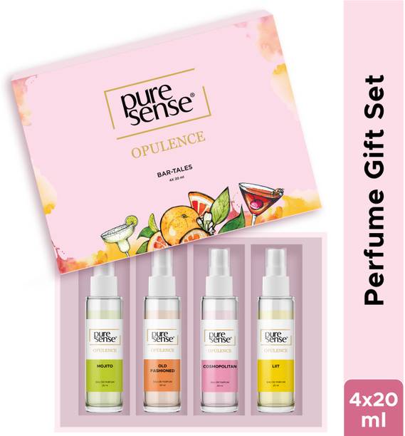 PureSense Bar-Tales Travel Gift Set (Mojito + Old Fashion + Cosmopolitan + LIIT) Perfume  -  80 ml