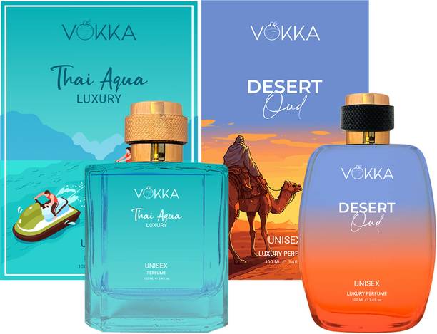 VOKKA Thai Aqua & Desert Oud 100 ml Each Luxury Long Lasting EDP Fragrance For Gift Eau de Parfum - 200 ml