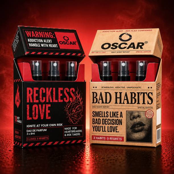 OSCAR Bad Habits and Reckless Love Perfume 3 in 1 Combo | Long Lasting Fragrance 6x8ml Eau de Parfum  -  48 ml (For Men & Women)