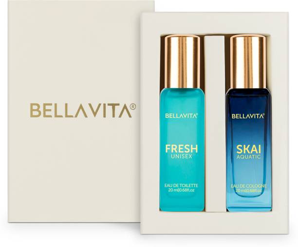 Bella vita organic FRESH perfume & SKAI AQUATIC perfume combo|2X20ML|With Citrus & Woody Notes| Perfume  -  40 ml