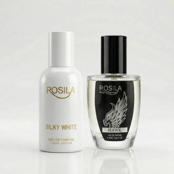 ROSILA Silky White & Hawk Long Lasting Perfume 30ml*2 Blueberry & Aromatic Herbs Notes Eau de Parfum  -  60 ml