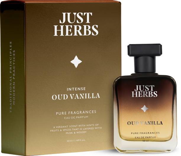 Just Herbs Intense Oud Vanilla Perfect Gifting Luxury Scent Long Lasting Fragrance Eau de Parfum  -  50 ml