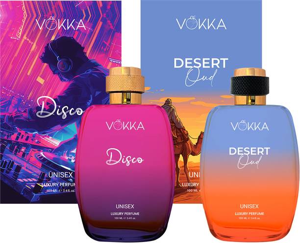 VOKKA Disco & Desert Oud 100ml Each Luxury Long Lasting EDP Fragrance For Gift Eau de Parfum  -  200 ml