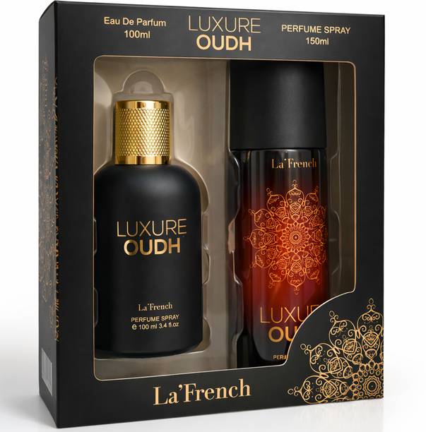 La French Luxure Oudh Perfume & Deodorant Gift Set | Long-Lasting Luxury Fragrance Combo Perfume  -  250 ml