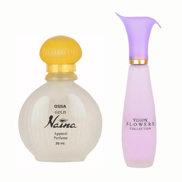 OSSA Vision Flowers EDP 35ml And Gold Naina EDP 30ml (Pack of 2) Long Lasting Perfume  -  65 ml