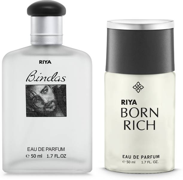 RIYA Bindas & Born Rich For Men Woody Long Lasting Fragrance Pack of 2 50 ML Each Eau de Parfum  -  100 ml