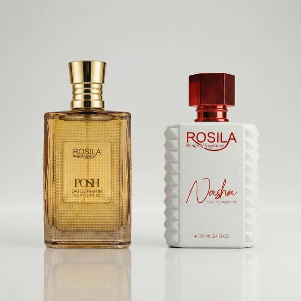 ROSILA Posh & Nasha Red Long Lasting Perfume 100ml*2 With Citrus & Spicy Cinnamon Notes Eau de Parfum  -  200 ml