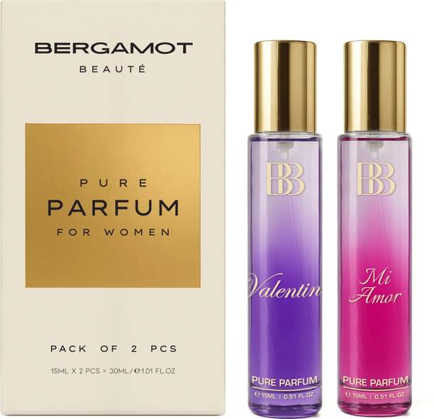 BERGAMOT BEAUTE VALENTINE Perfume and MI AMOR Luxury Gift Set for Women Long Lasting 2x15 ml Perfume  -  30 ml