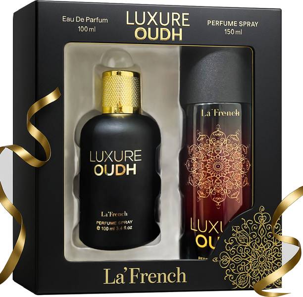 La French Luxure Oudh Perfume & Deodorant Gift Set | Long-Lasting Luxury Fragrance Combo Perfume  -  250 ml