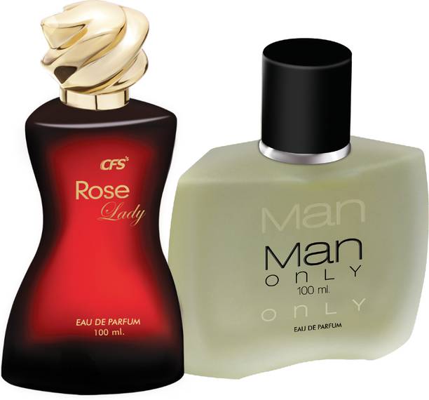 CFS Rose Lady & Man Only Black EDP Long Lasting Luxury Perfume Eau de Parfum  -  200 ml