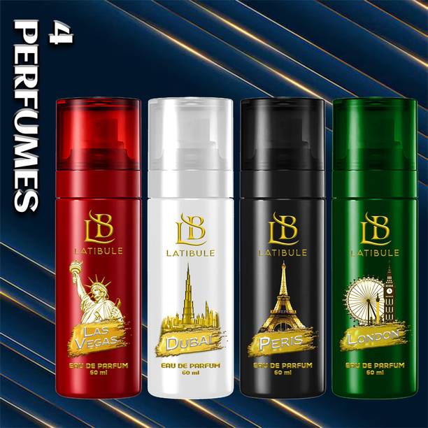 Latibule Iconic Fresh Collection Unisex Lasvegas+Dubai+Peris+London Combo Eau de Parfum  -  240 ml