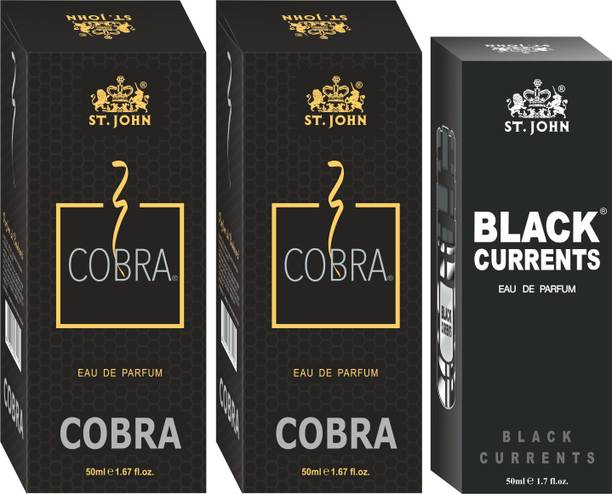 ST-JOHN Cobra 50ml Pack of 2 & Black Current 50ml Body Perfume Combo Gift Pack Eau de Parfum  -  150 ml