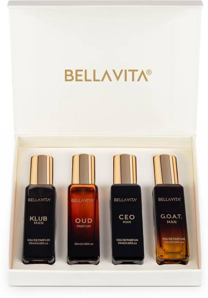 Bella vita organic Gift Set 4x20 ml Luxury Scent with Long Lasting Fragrance Perfume  -  80 ml