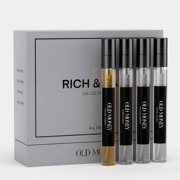 OLD MONEY French Inspired Long Lasting Perfume Set (15ml X 4) | Rich & Rare Unisex Eau de Parfum  -  60 ml