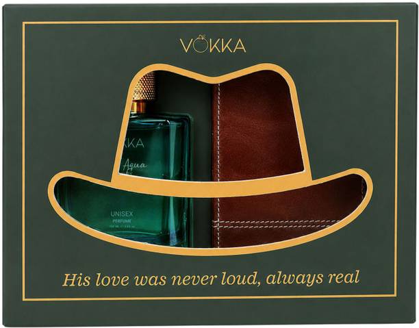 VOKKA Luxury Gift Set | Anniversary Birthday Gifts | Premium Wallet & Thai Aqua Eau de Parfum  -  100 ml