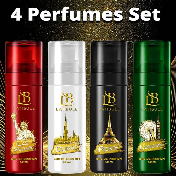 Latibule Ideal Perfumes Lasvegas+Dubai+Peris+London Combo set for Everyday Use Floral Attar