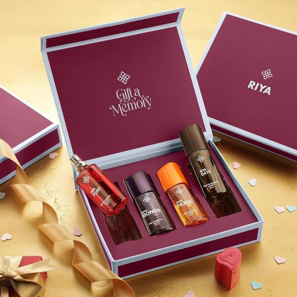 RIYA Gift A Memory Unisex Premium Valentine Couple Gift Set (4N X 20 ML) Eau de Parfum  -  80 ml
