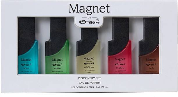 OSSA Magnet Discovery Set 5x15ml Unisex Perfumes With Premium Long Lasting Fragrances Eau de Parfum  -  75 ml