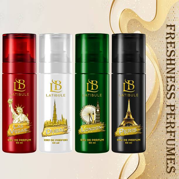 Latibule God Premium|Cool Unisex Perfume Lasvegas+Dubai+Peris+London Combo Eau de Parfum  -  240 ml